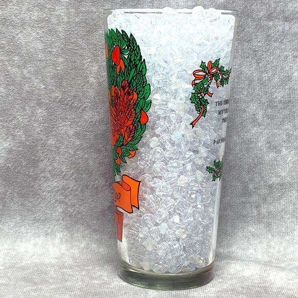 TS&T 12 Days Of Christmas 3rd Day French Hens Glass 6.25" Tumbler 16oz - Picture 7 of 11